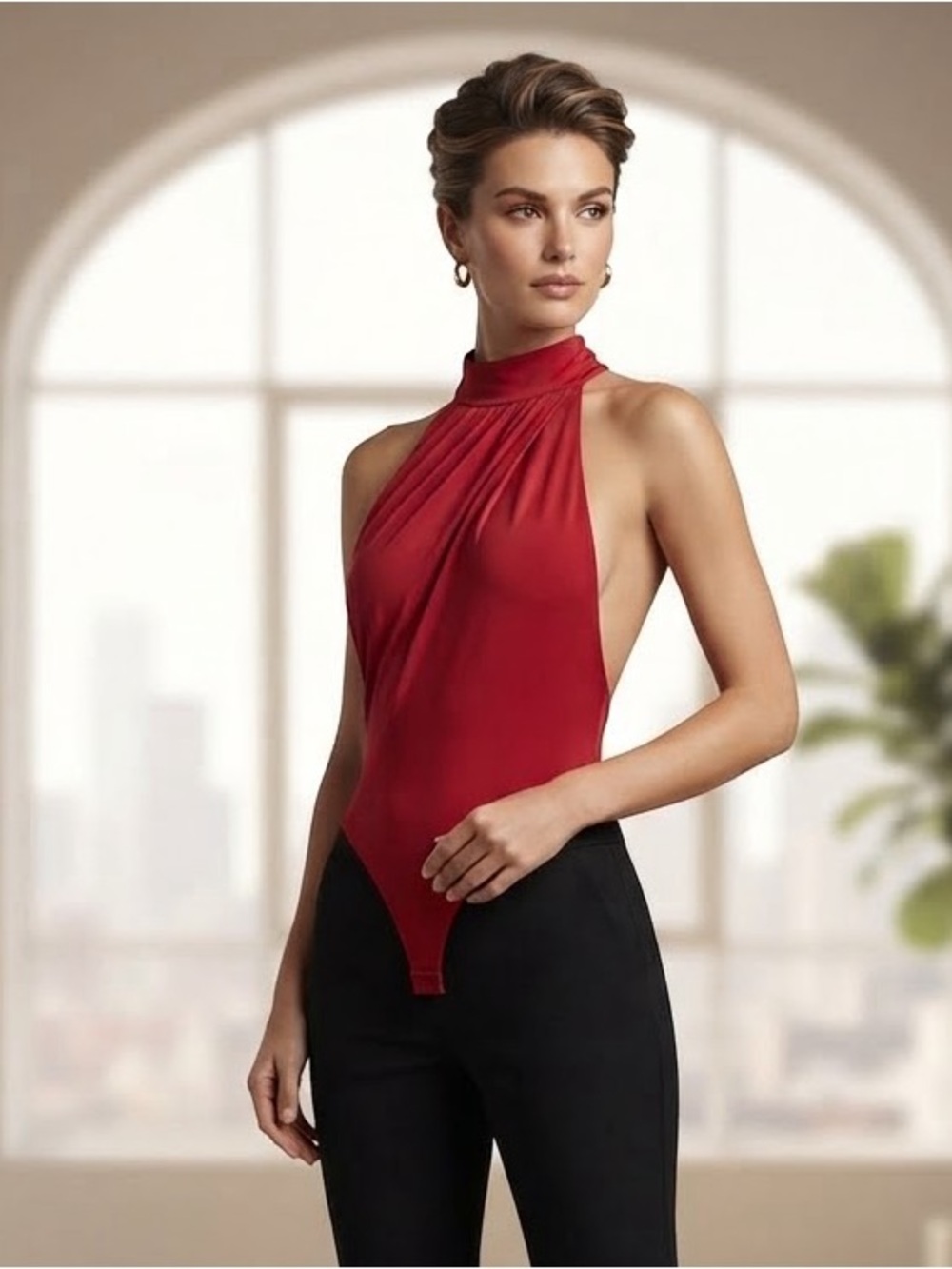 lululemon athletica Red Halter Bodysuit